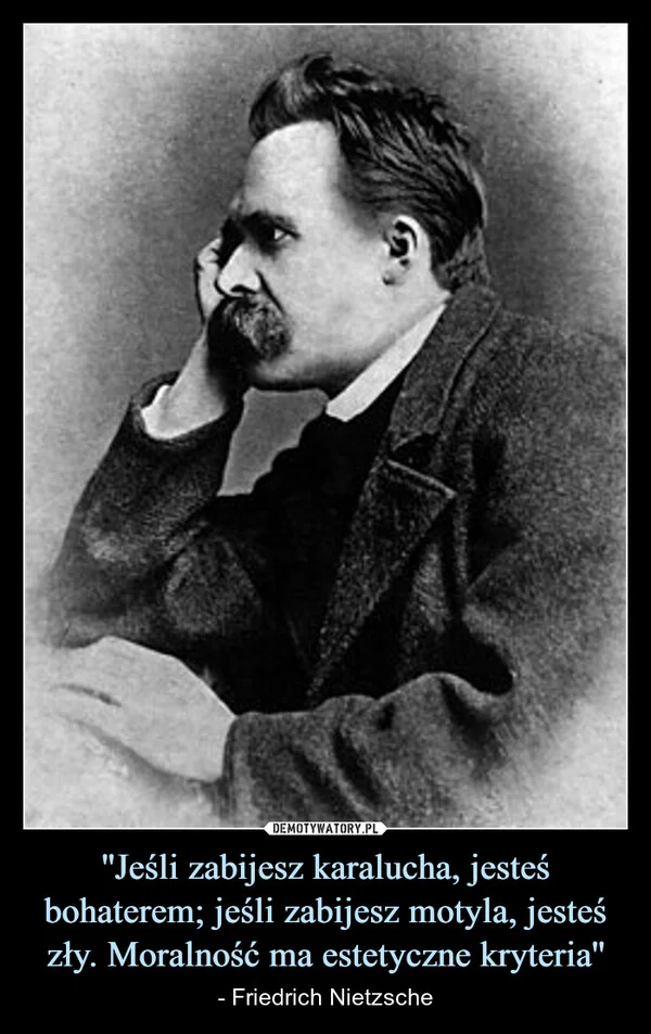 ''Jeśli zabijesz karalucha, jesteś bohaterem; jeśli zabijesz motyla, jesteś zły. Moralność ma estetyczne kryteria''