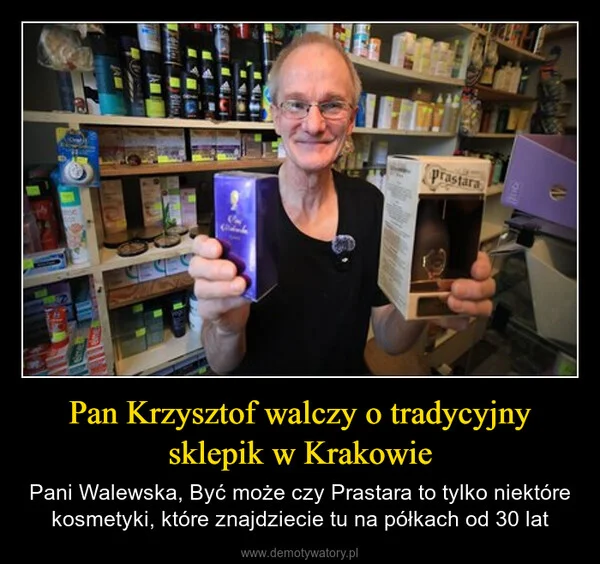 Pan Krzysztof walczy o tradycyjny sklepik w Krakowie