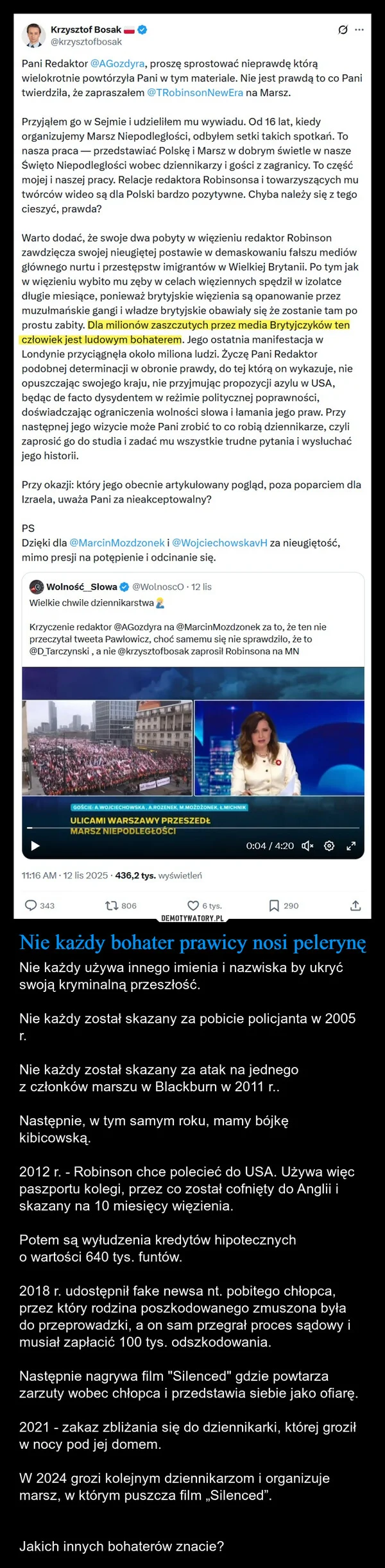 Nie każdy bohater prawicy nosi pelerynę