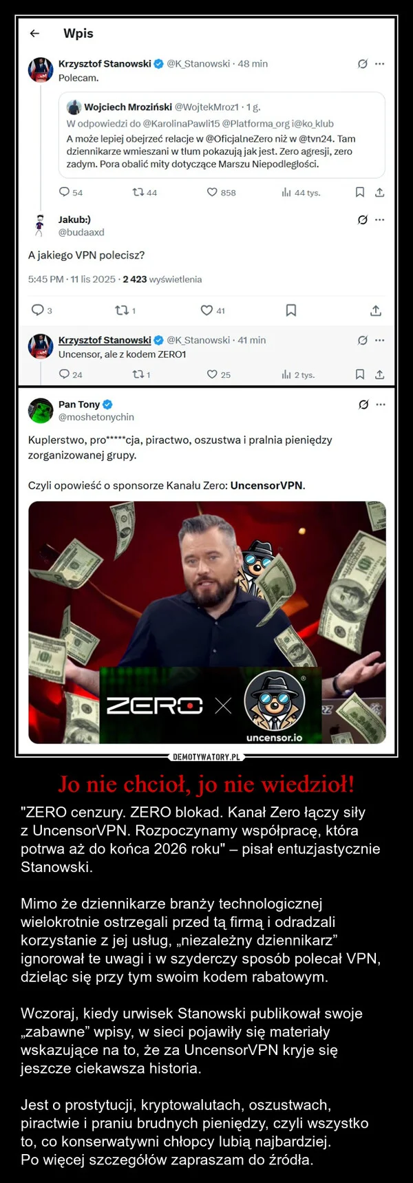 Jo nie chcioł, jo nie wiedzioł!