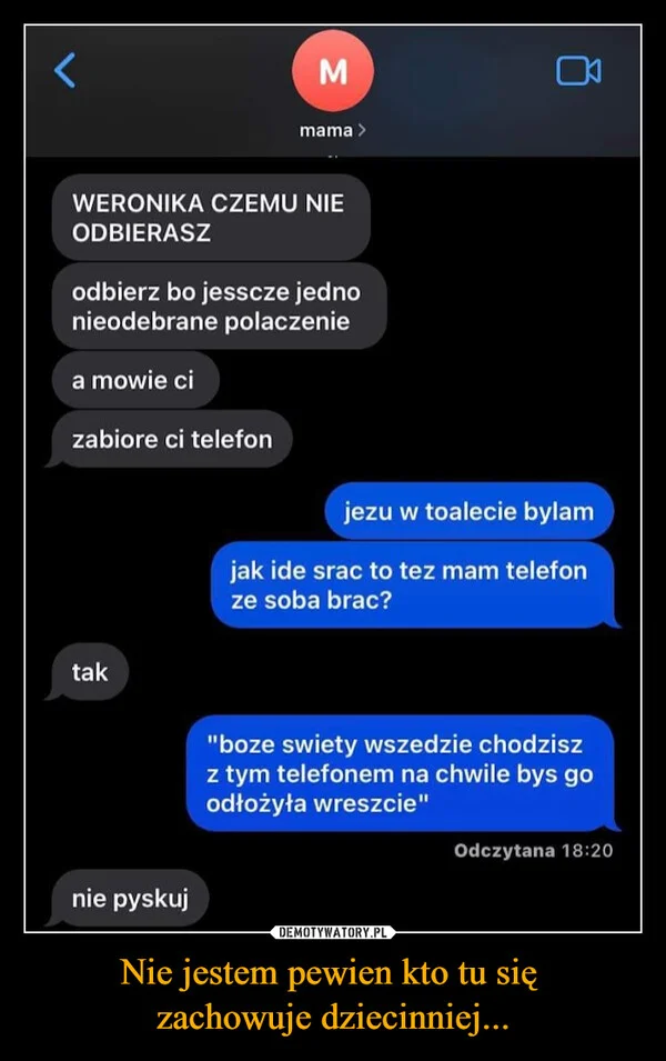 Nie jestem pewien kto tu się zachowuje dziecinniej...