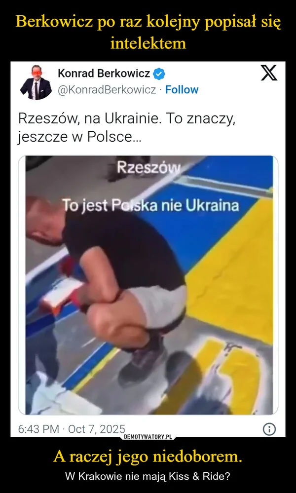 Berkowicz po raz kolejny popisał się intelektem A raczej jego niedoborem.