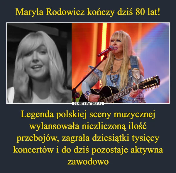 Maryla Rodowicz kończy dziś 80 lat! Legenda polskiej sceny muzycznej wylansowała niezliczoną ilość przebojów, zagrała dziesiątki tysięcy koncertów i do dziś pozostaje aktywna zawodowo