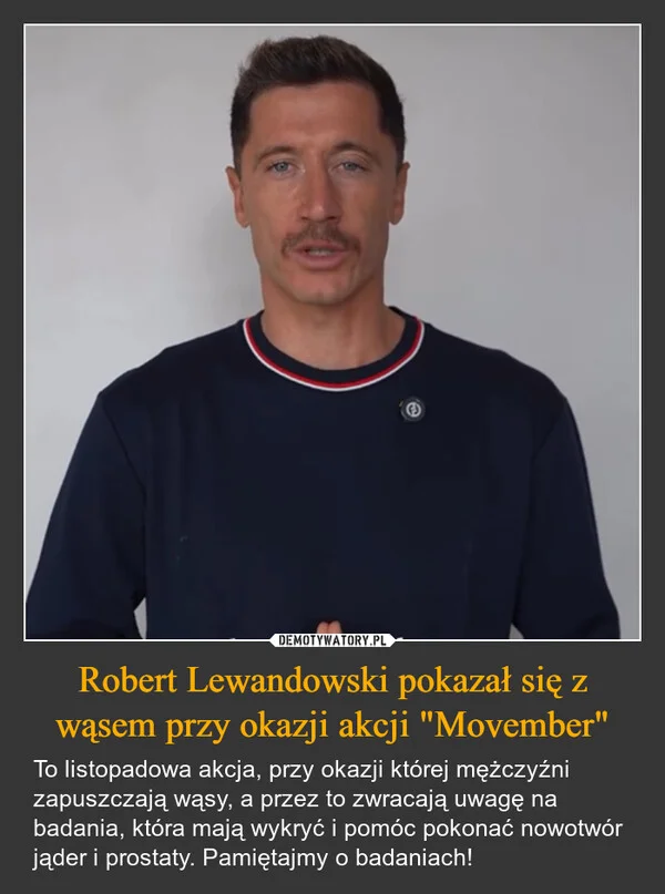 Robert Lewandowski pokazał się z wąsem przy okazji akcji 