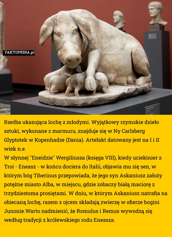 
    Rzeźba ukazująca lochę z młodymi. Wyjątkowy rzymskie dzieło sztuki,