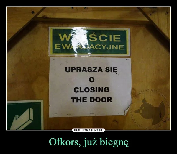Ofkors, już biegnę