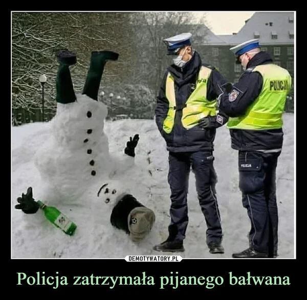 Policja zatrzymała pijanego bałwana