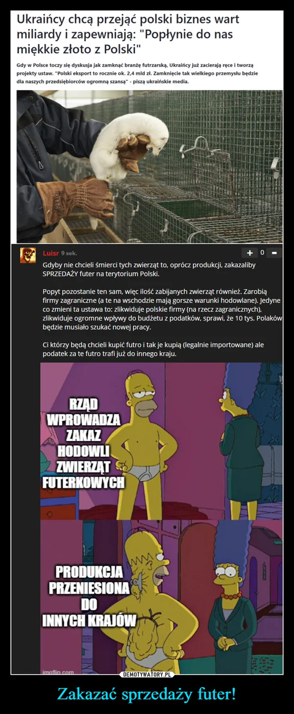 Zakazać sprzedaży futer!