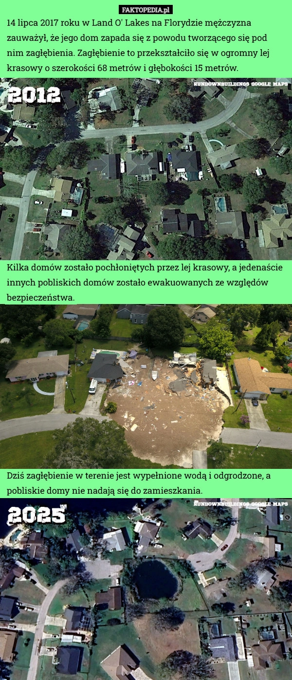 14 lipca 2017 roku w Land O' Lakes na Florydzie mężczyzna zauważył,