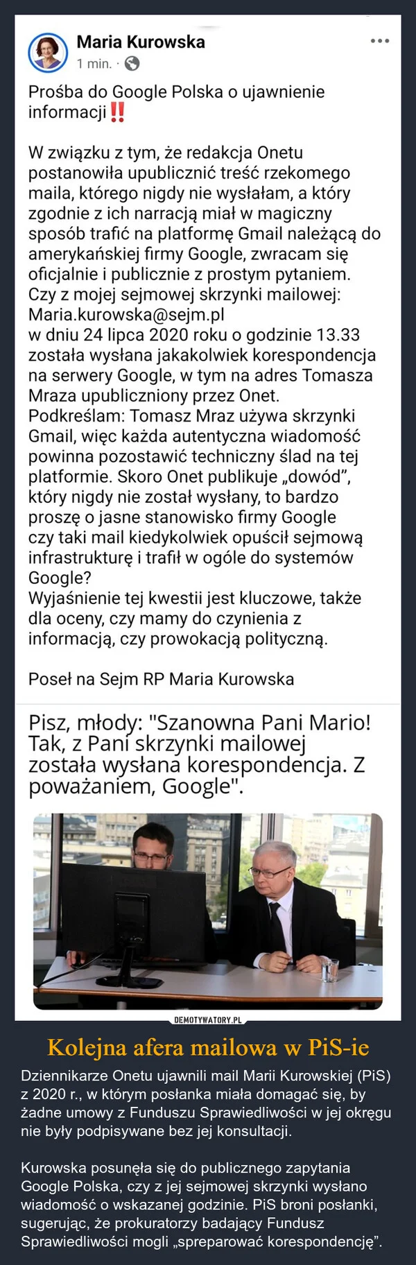 Kolejna afera mailowa w PiS-ie