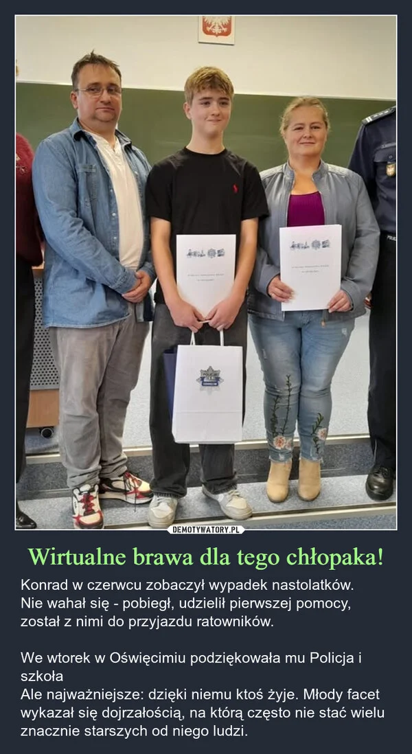 Wirtualne brawa dla tego chłopaka!