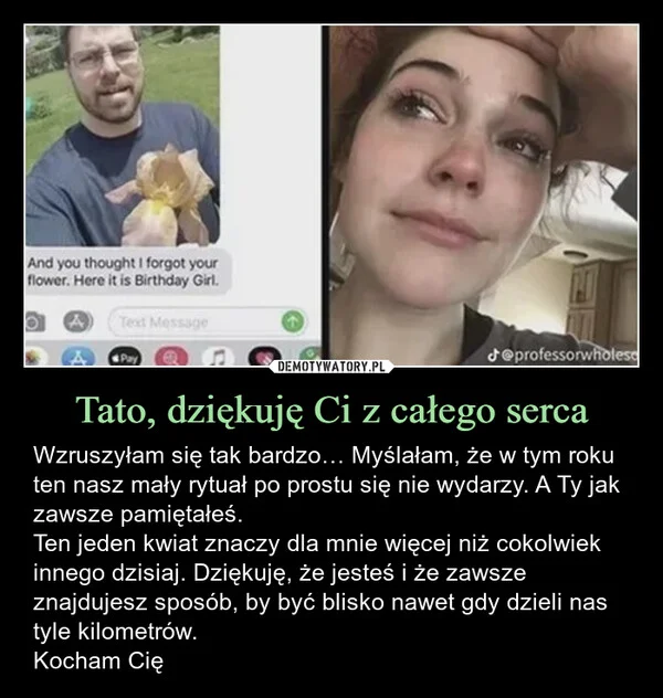Tato, dziękuję Ci z całego serca