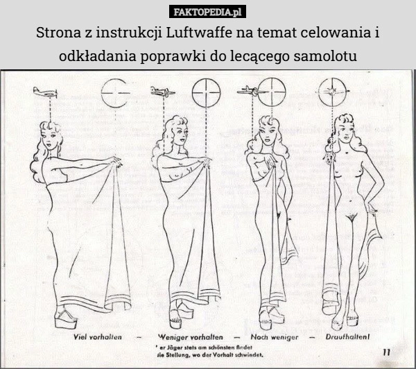 Strona z instrukcji Luftwaffe na temat celowania i odkładania poprawki do...