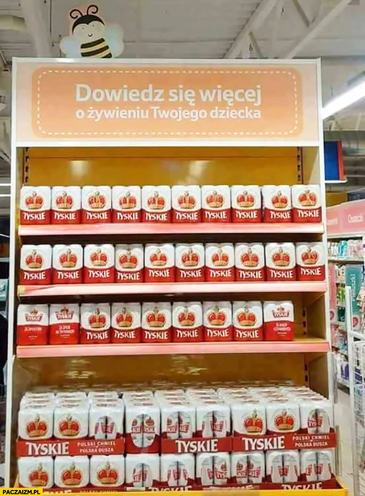 Dowiedz się więcej o żywieniu Twojego dziecka Tyskie regał w sklepie