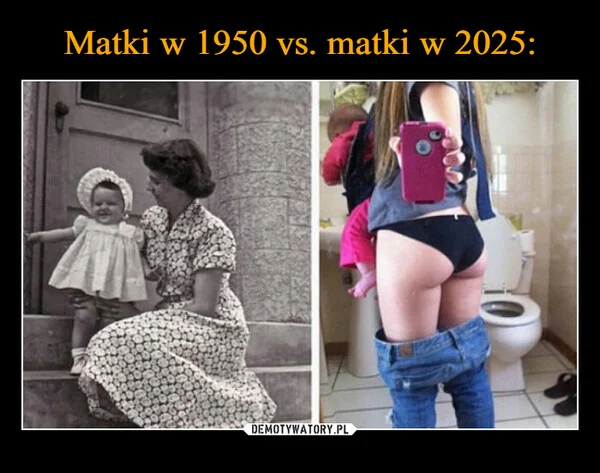 Matki w 1950 vs. matki w 2025: