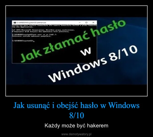 Jak usunąć i obejść hasło w Windows 8/10
