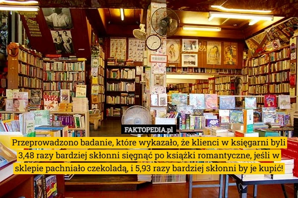 Przeprowadzono badanie, które wykazało, że klienci w księgarni byli 3,48