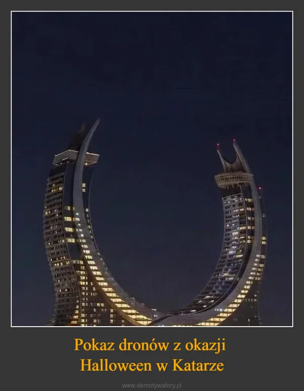 
    Pokaz dronów z okazji Halloween w Katarze