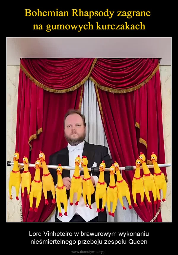 Bohemian Rhapsody zagrane na gumowych kurczakach