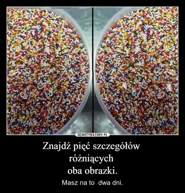 Znajdź pięć szczegółów różniących oba obrazki.