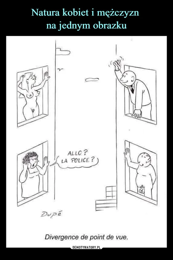 Natura kobiet i mężczyzn na jednym obrazku