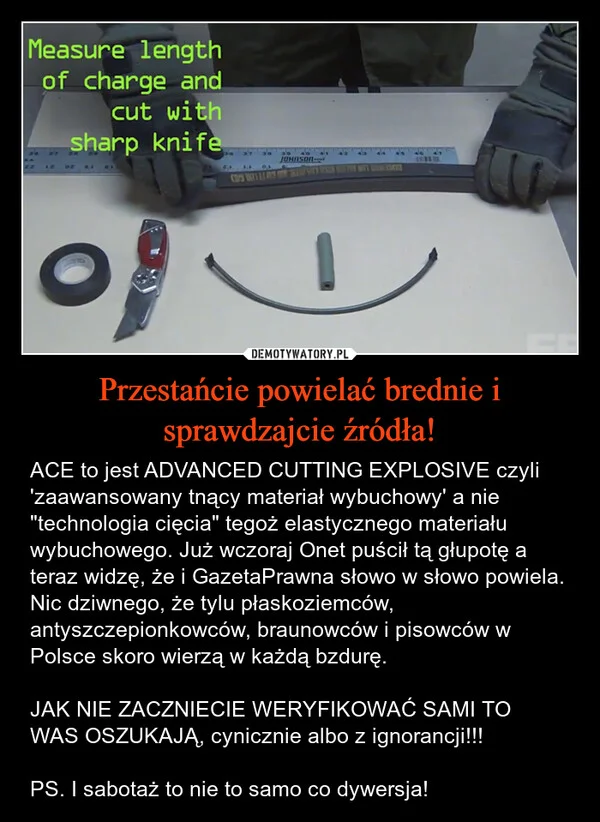 Przestańcie powielać brednie i sprawdzajcie źródła!