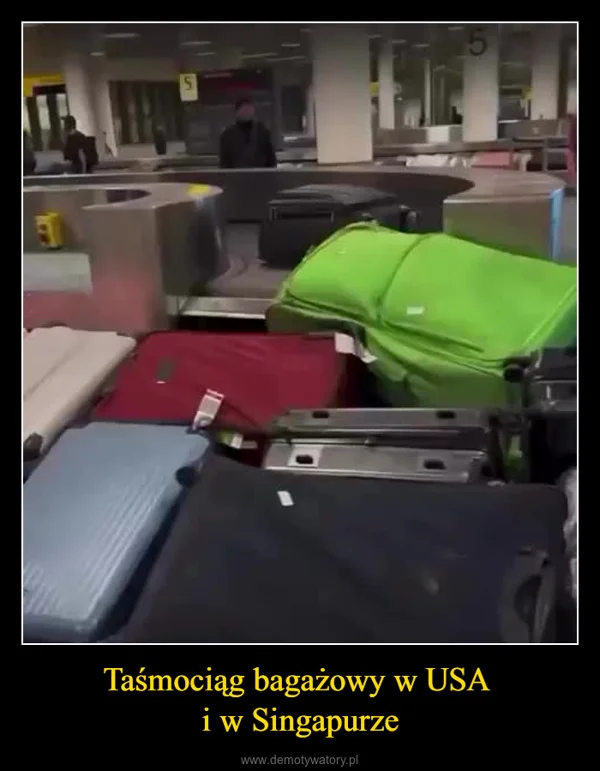 Taśmociąg bagażowy w USA i w Singapurze
