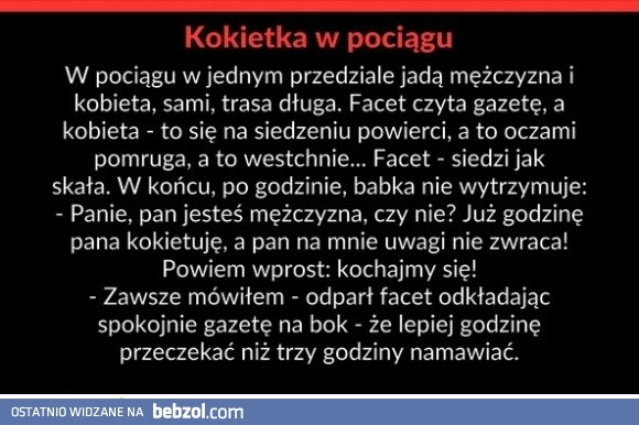 Kokietka w pociągu 