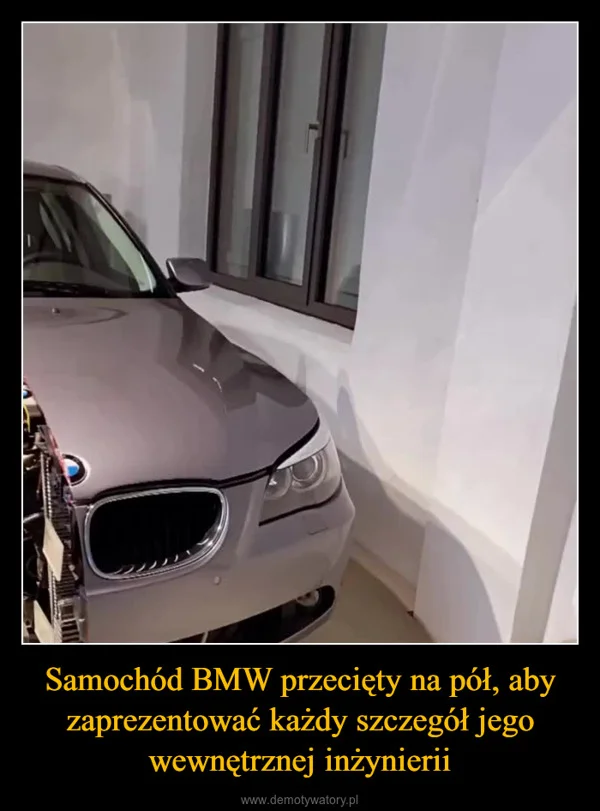 
    Samochód BMW przecięty na pół, aby zaprezentować każdy szczegół jego wewnętrznej inżynierii
