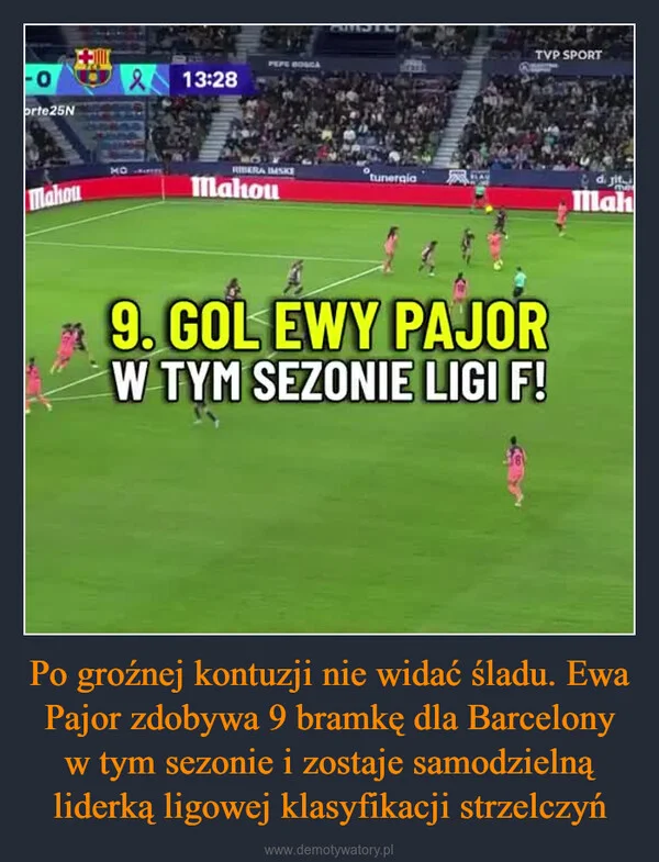 Po groźnej kontuzji nie widać śladu. Ewa Pajor zdobywa 9 bramkę dla Barcelony w tym sezonie i zostaje samodzielną liderką ligowej klasyfikacji strzelczyń