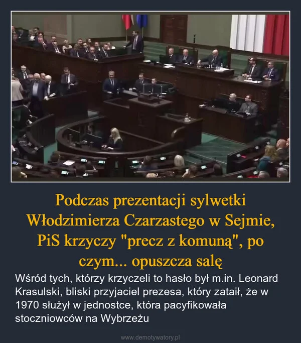 Podczas prezentacji sylwetki Włodzimierza Czarzastego w Sejmie, PiS krzyczy 