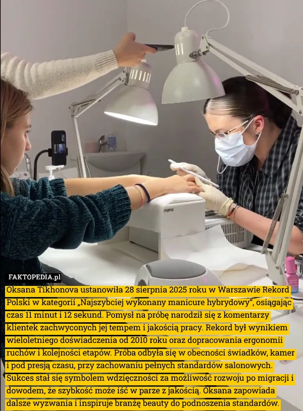 Oksana Tikhonova ustanowiła 28 sierpnia 2025 roku w Warszawie Rekord Polski