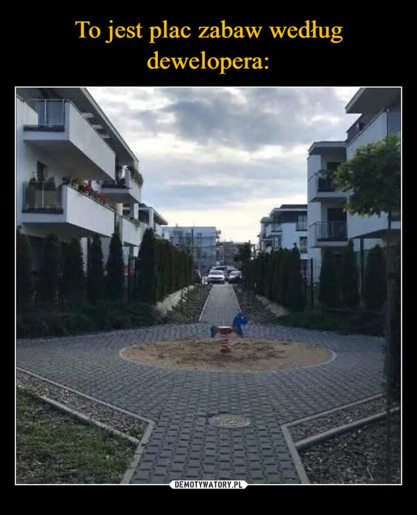 To jest plac zabaw według dewelopera: