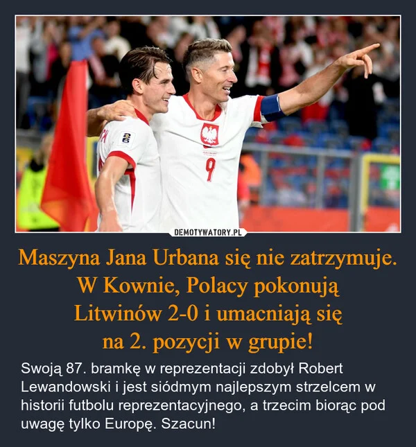 Maszyna Jana Urbana się nie zatrzymuje. W Kownie, Polacy pokonują Litwinów 2-0 i umacniają się na 2. pozycji w grupie!