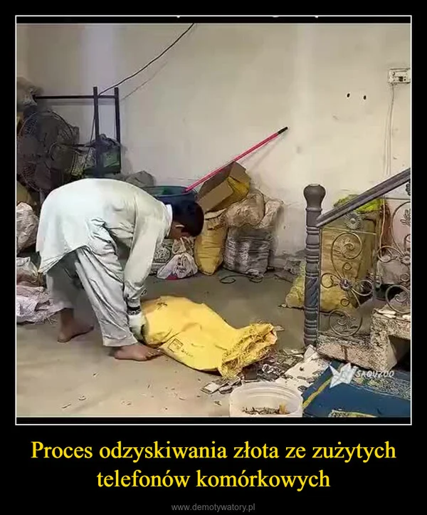 Proces odzyskiwania złota ze zużytych telefonów komórkowych