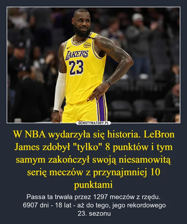 W NBA wydarzyła się historia. LeBron James zdobył 