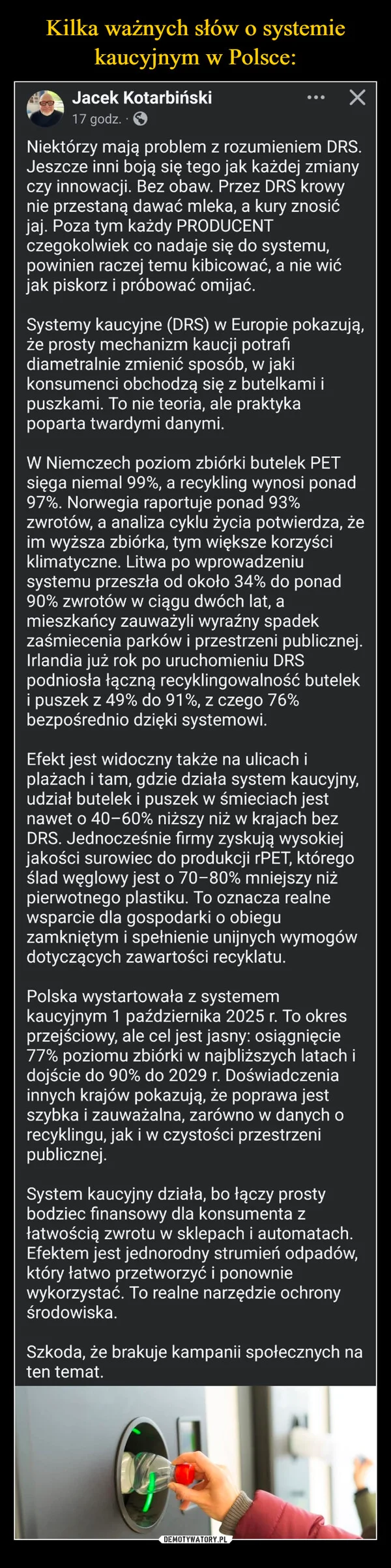 Kilka ważnych słów o systemie kaucyjnym w Polsce: