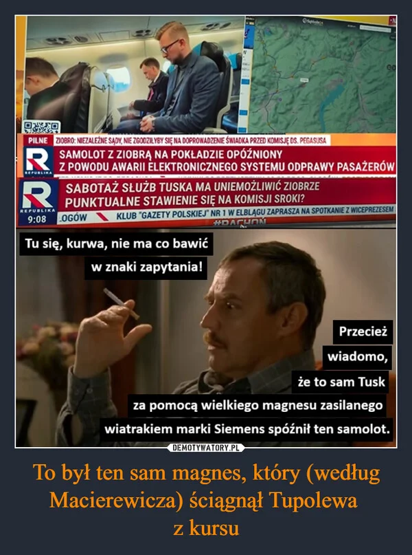 To był ten sam magnes, który (według Macierewicza) ściągnął Tupolewa z kursu