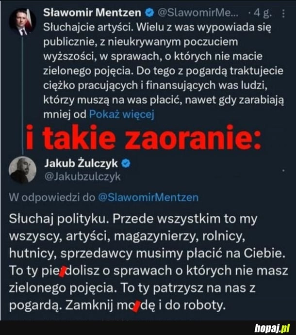 Płacimy na konfederosję, która zamiast coś zagrać czy chociażby zaśpiewać jak ci artyści, to tylko serwuje nam dezinformację i ruskie fejki xD