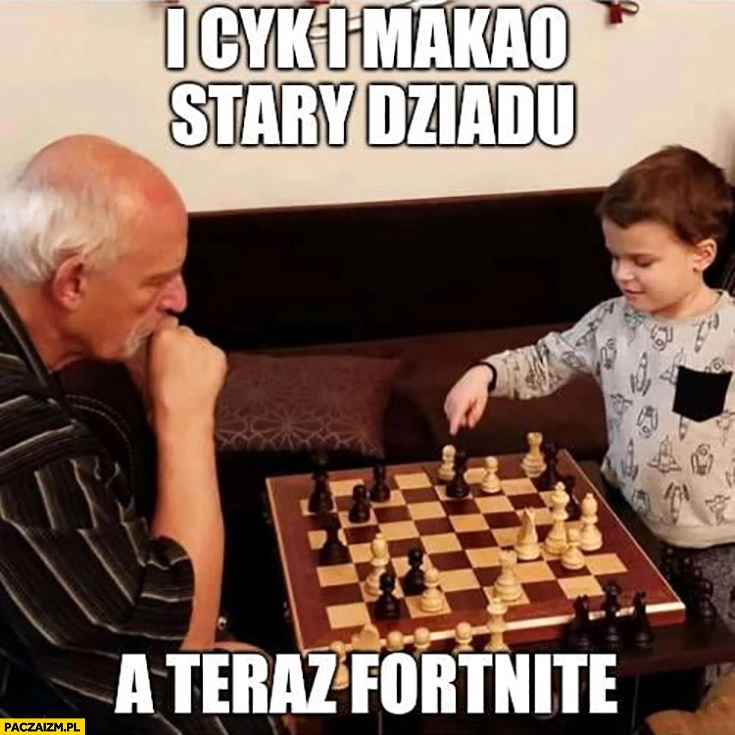 Korwin gra w szachy z dzieckiem i cyk i makao stary dziadu a teraz Fortnite