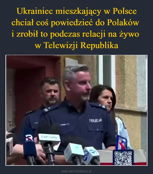 
    Ukrainiec mieszkający w Polsce chciał coś powiedzieć do Polaków i zrobił to podczas relacji na żywo w Telewizji Republika