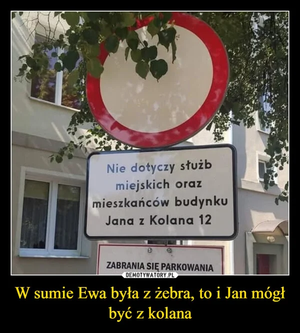 W sumie Ewa była z żebra, to i Jan mógł być z kolana