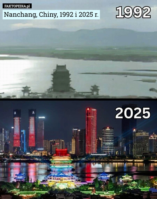 Nanchang, Chiny, 1992 i 2025 r.