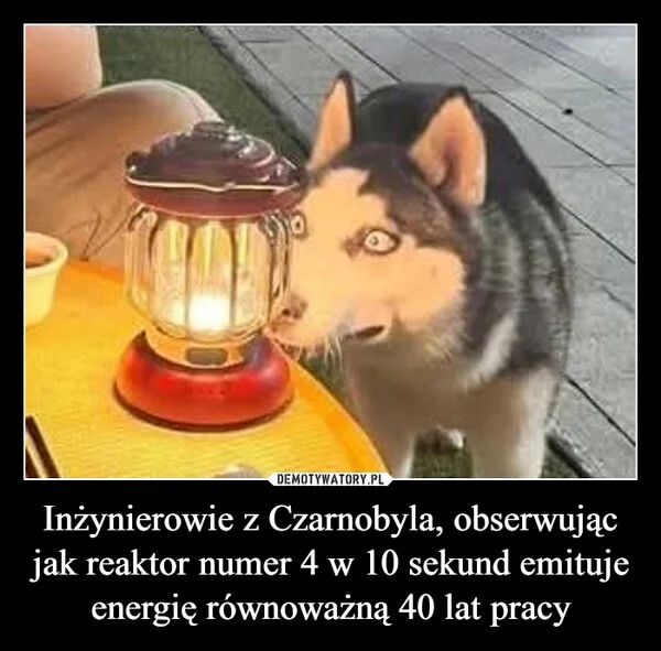 
    Inżynierowie z Czarnobyla, obserwując jak reaktor numer 4 w 10 sekund emituje energię równoważną 40 lat pracy