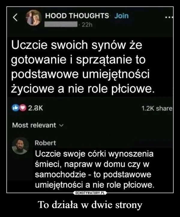 To działa w dwie strony