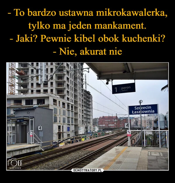 - To bardzo ustawna mikrokawalerka, tylko ma jeden mankament. - Jaki? Pewnie kibel obok kuchenki? - Nie, akurat nie
