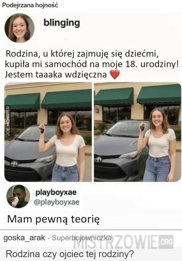 
    Podejrzana hojność