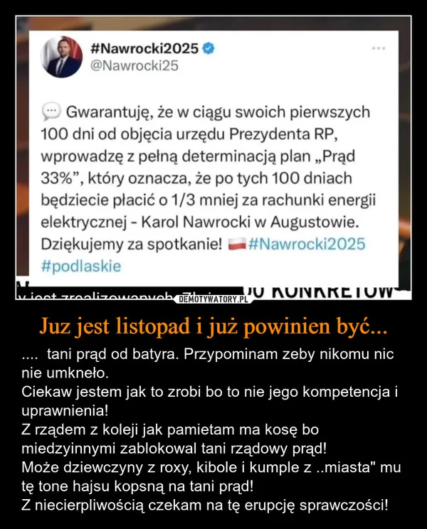 Juz jest listopad i już powinien być...