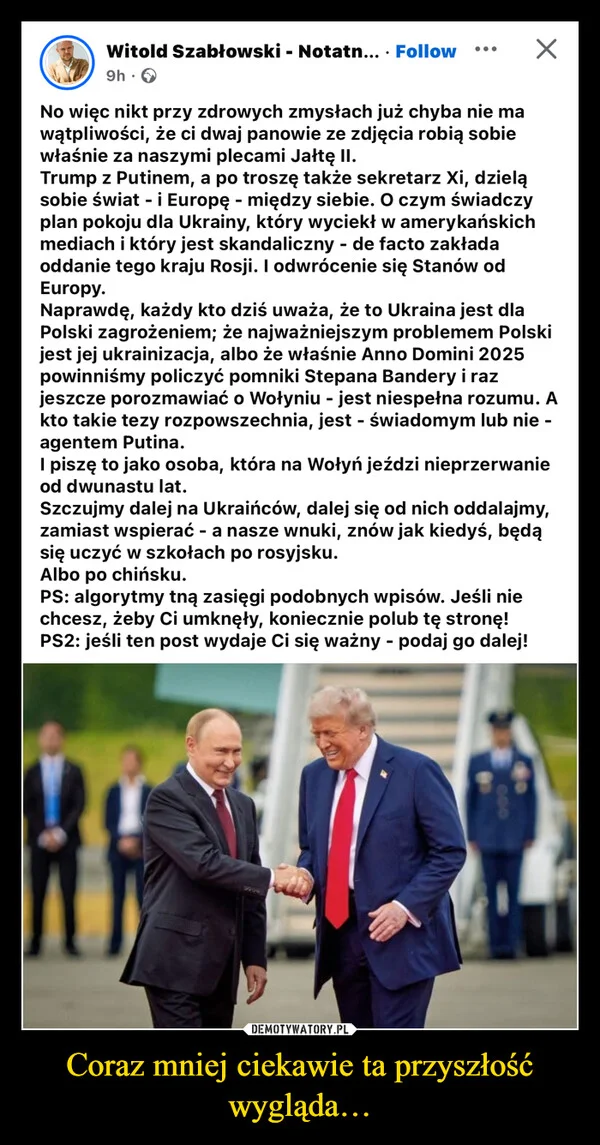 Coraz mniej ciekawie ta przyszłość wygląda…