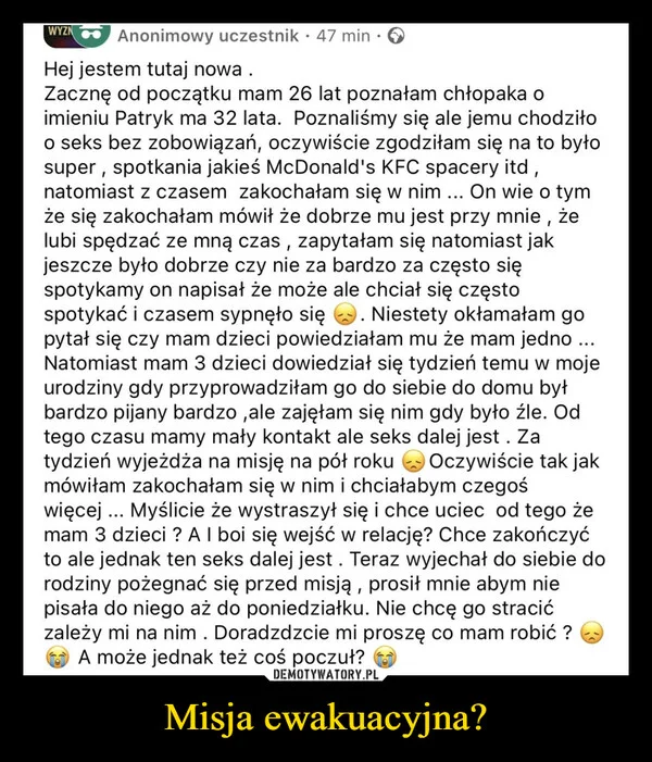 Misja ewakuacyjna?